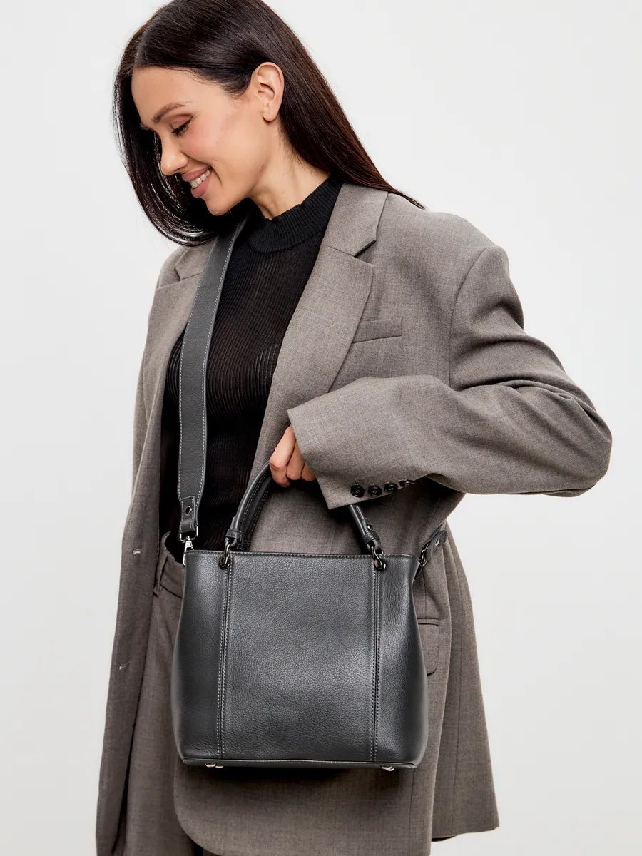 Сумка тоут FEELBAGS натуральная кожа серый