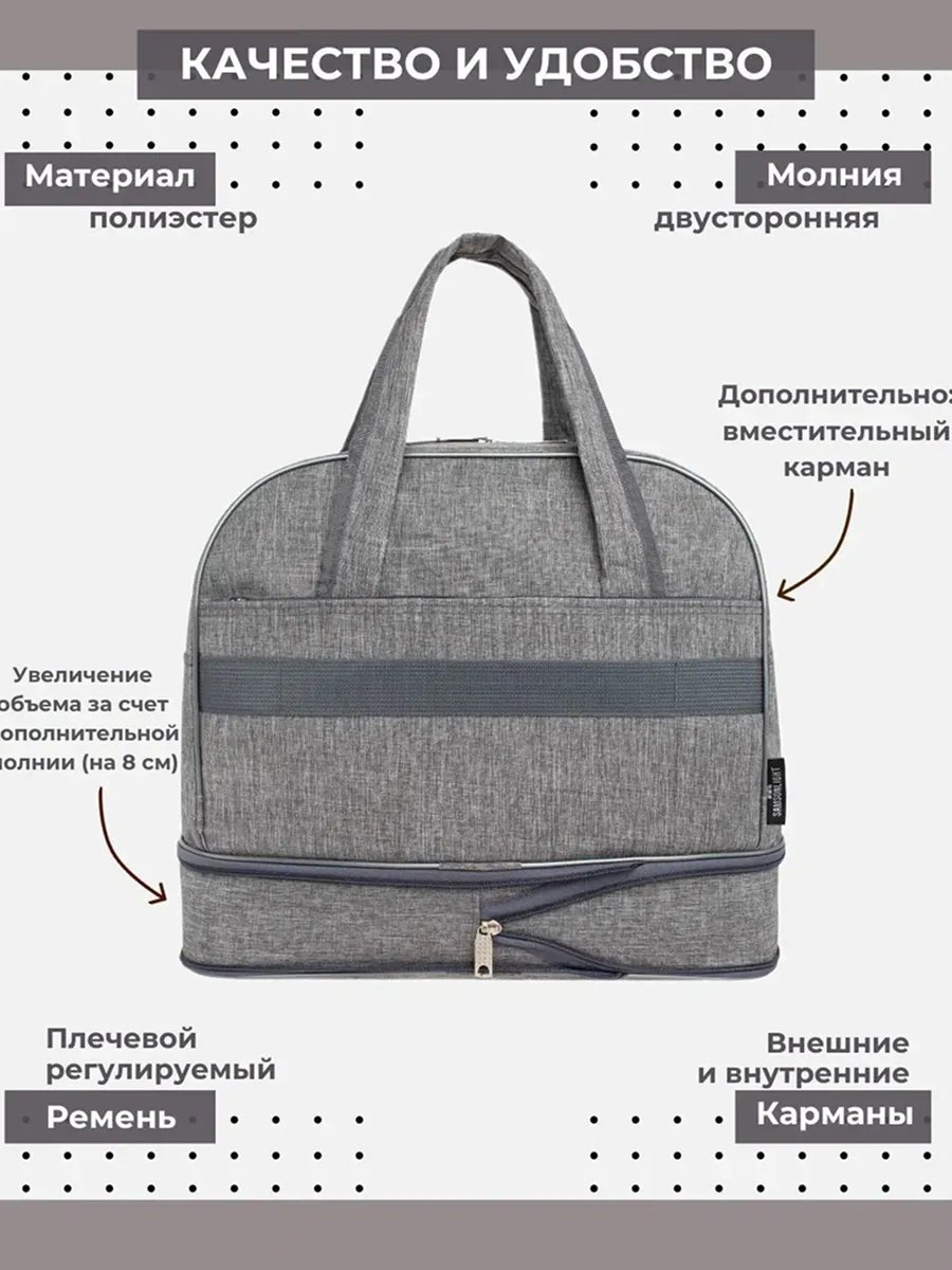 Мини-сумка SAMSONLIGHT полиэстер серый