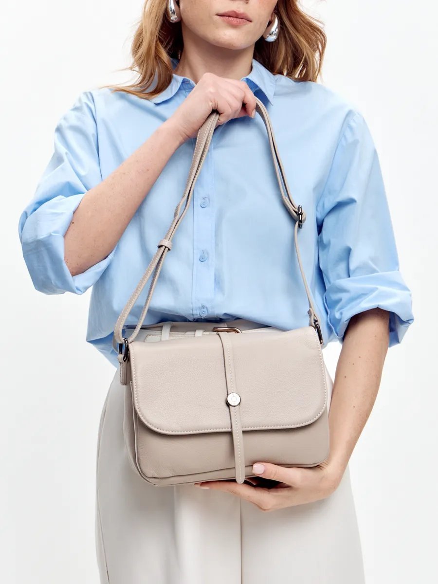 Сумка кросс-боди FEELBAGS натуральная кожа бежевый купить,NaN