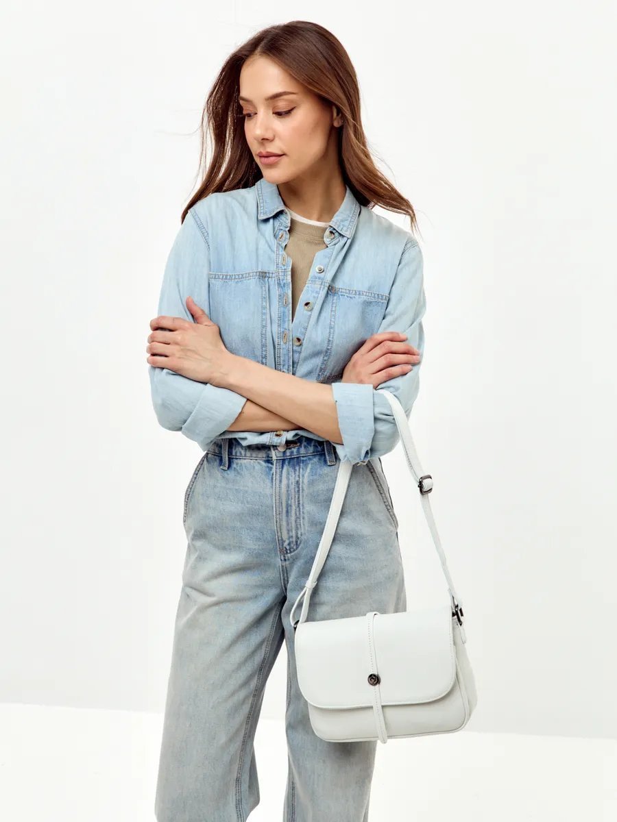 Сумка кросс-боди FEELBAGS натуральная кожа белый купить,NaN