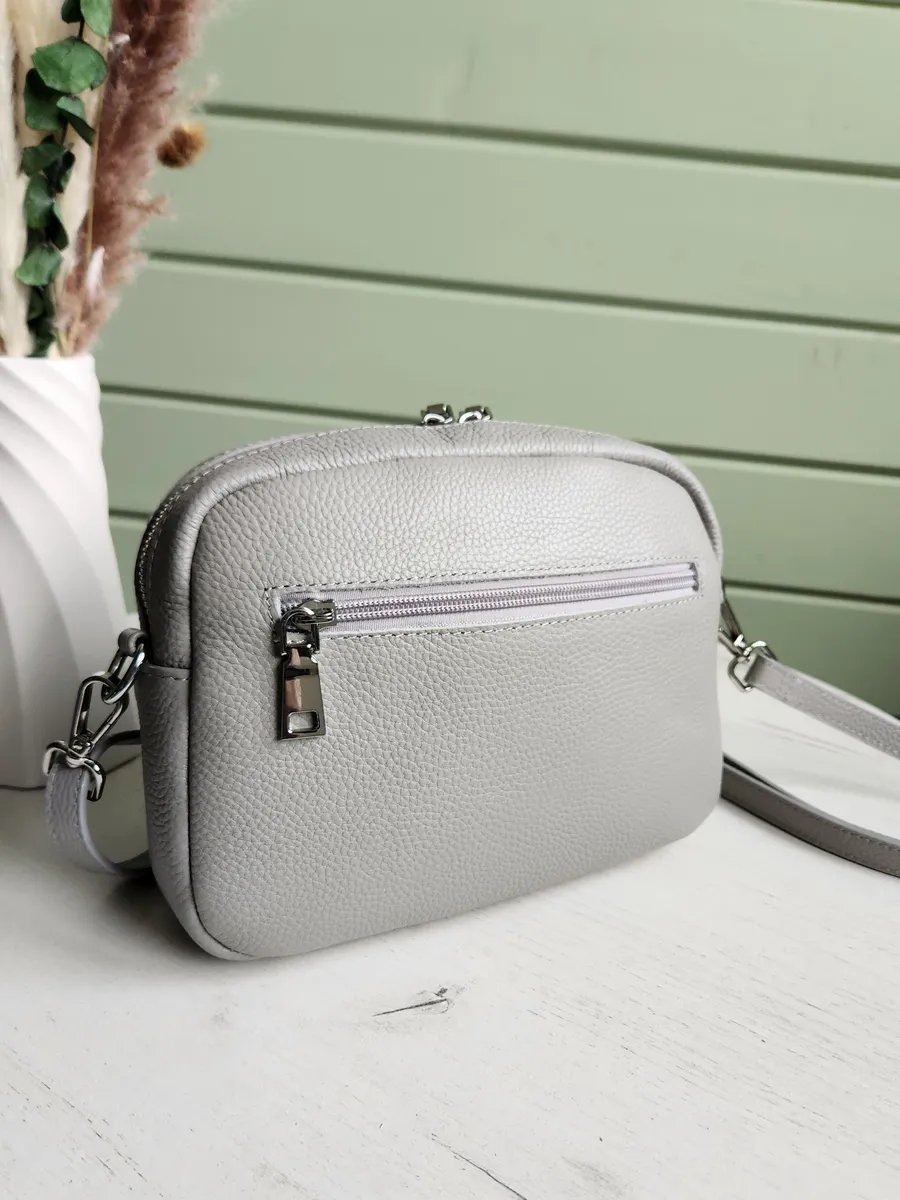 Сумка кросс-боди FEELBAGS натуральная кожа серый купить,NaN