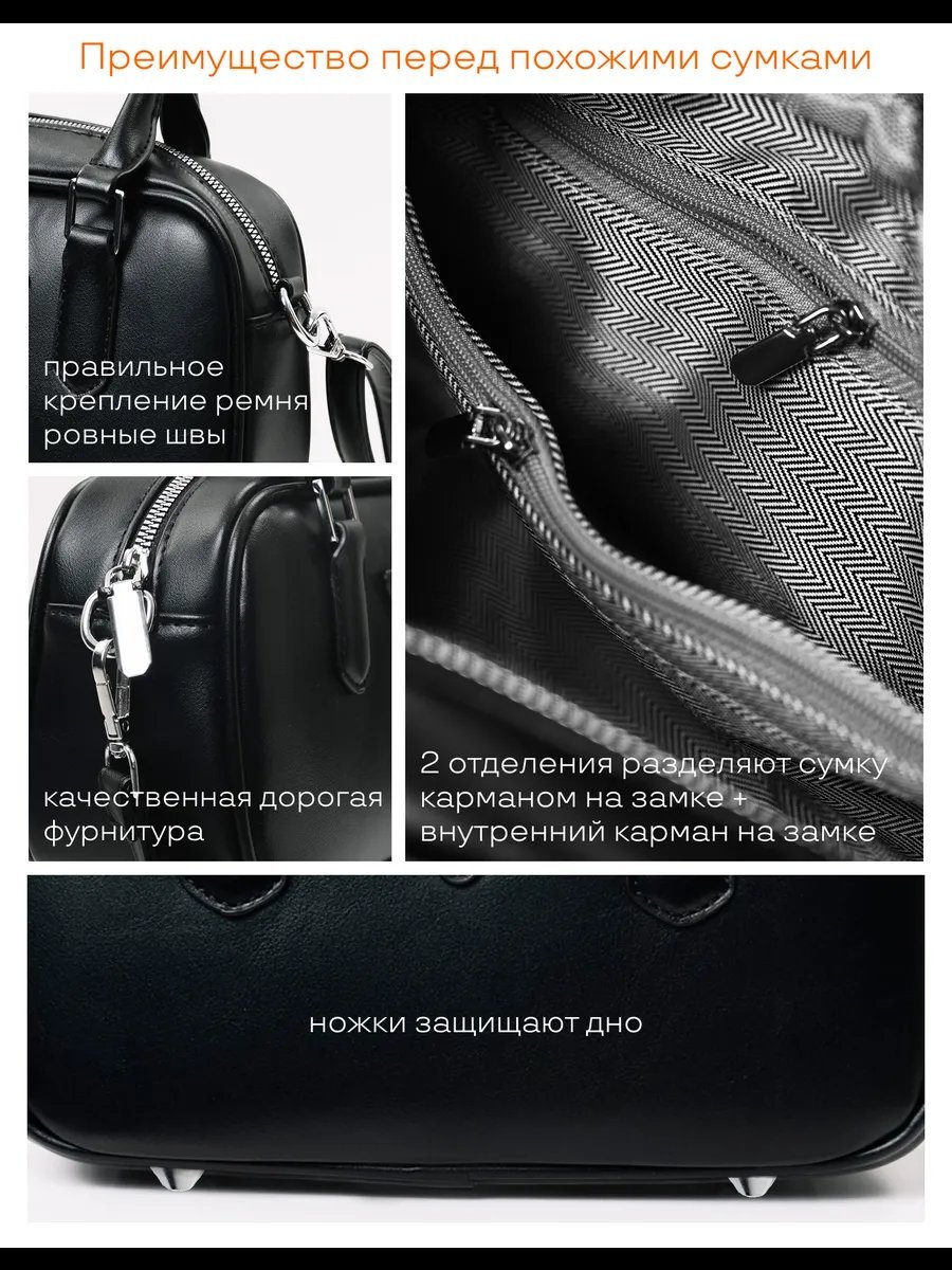 Сумка кросс-боди UVITA экокожа черный купить,NaN