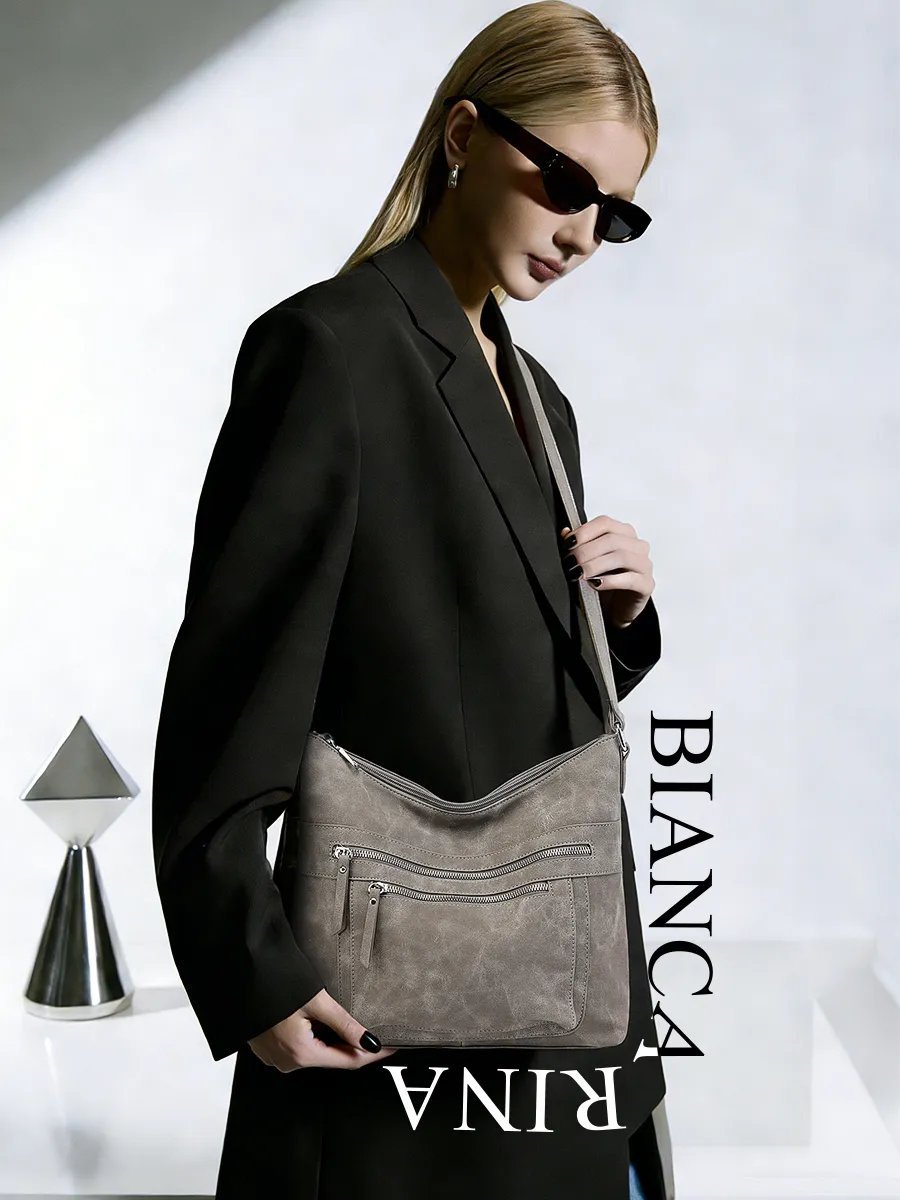 Сумка кросс-боди BIANCA RINA нейлон серый купить,NaN