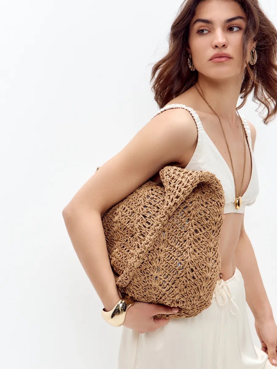 Сумка тоут AMALI BAGS солома желтый купить,NaN