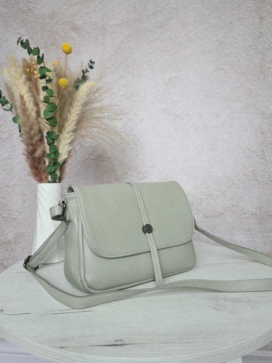 Сумка кросс-боди FEELBAGS натуральная кожа зеленый купить,NaN