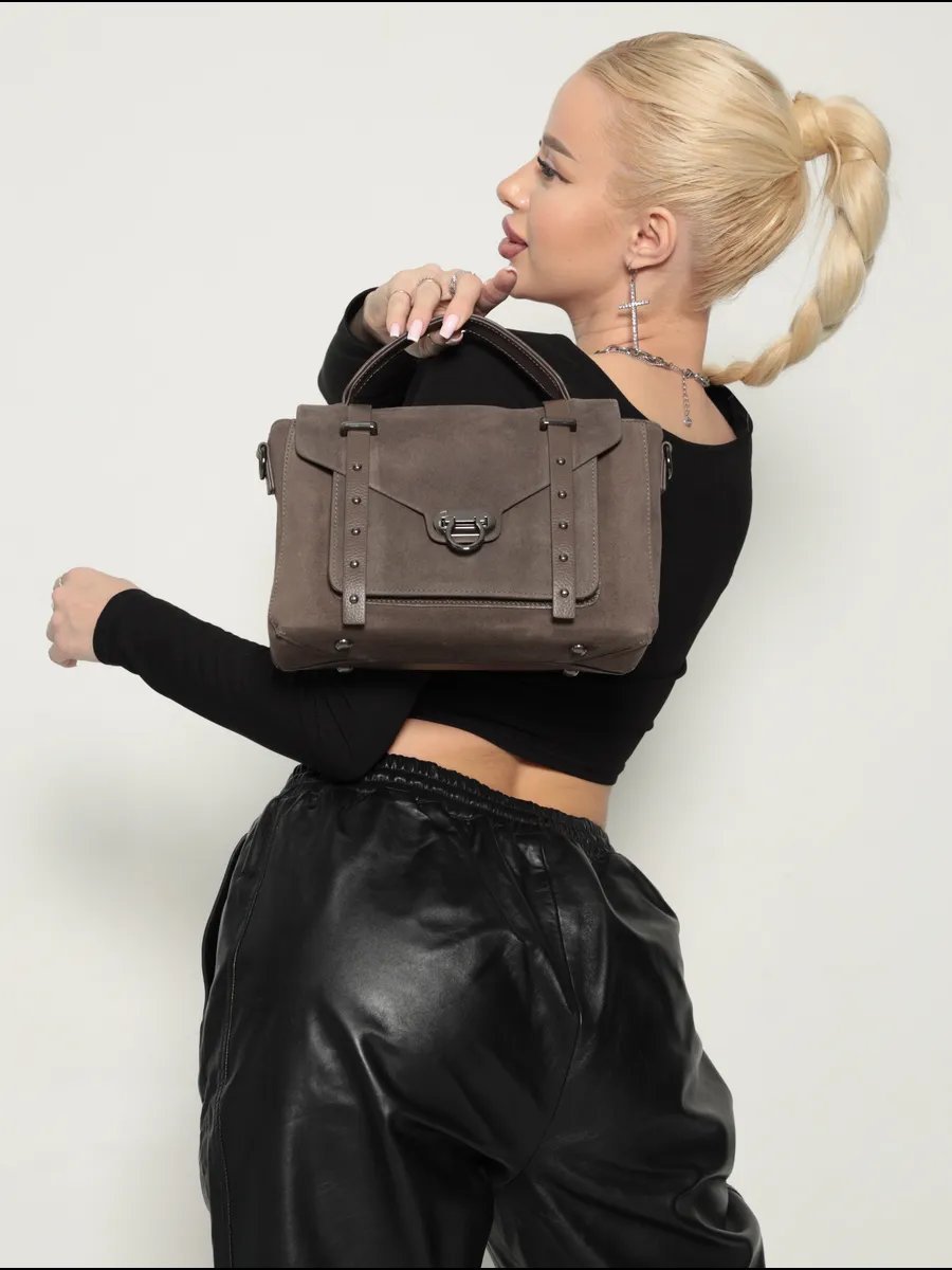 Мини-сумка Pularia Fashion натуральная кожа коричневый купить,NaN