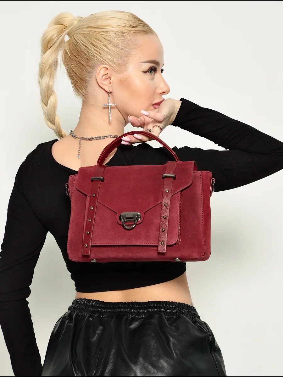 Мини-сумка Pularia Fashion натуральная кожа красный купить,NaN