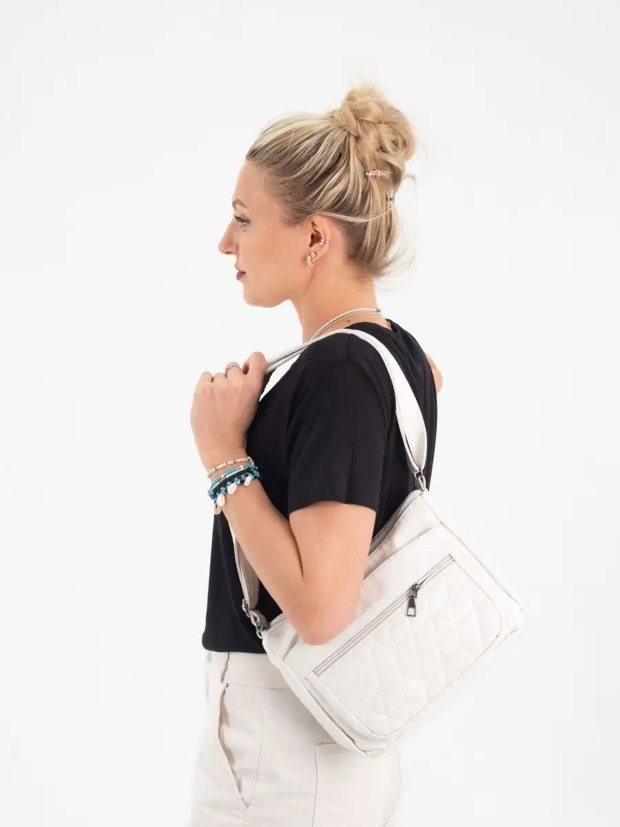 Сумка багет Авсень экокожа белый купить,NaN