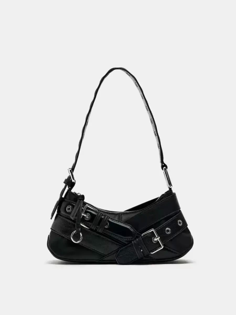 Сумка багет TrendyBags полиэстер черный купить,NaN