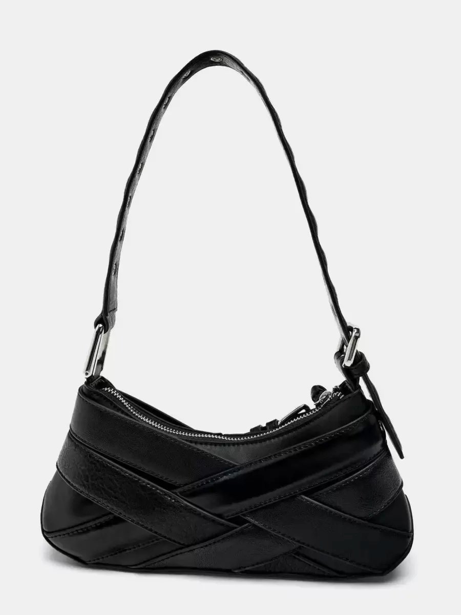 Сумка багет TrendyBags полиэстер черный купить,NaN