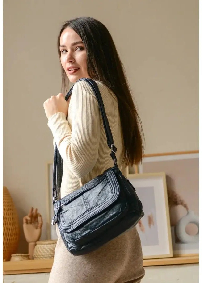 Сумка багет MONBAG экокожа синий купить,NaN