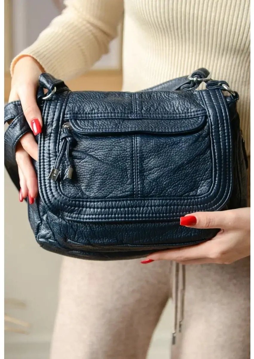 Сумка багет MONBAG экокожа синий купить,NaN