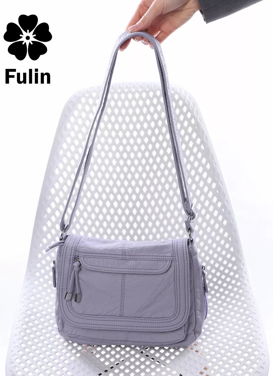 Сумка багет FULIN экокожа фиолетовый купить,NaN