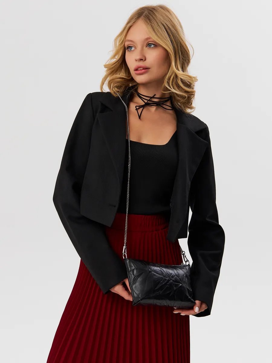 Сумка кросс-боди МанэкиНэко натуральная кожа черный купить,NaN