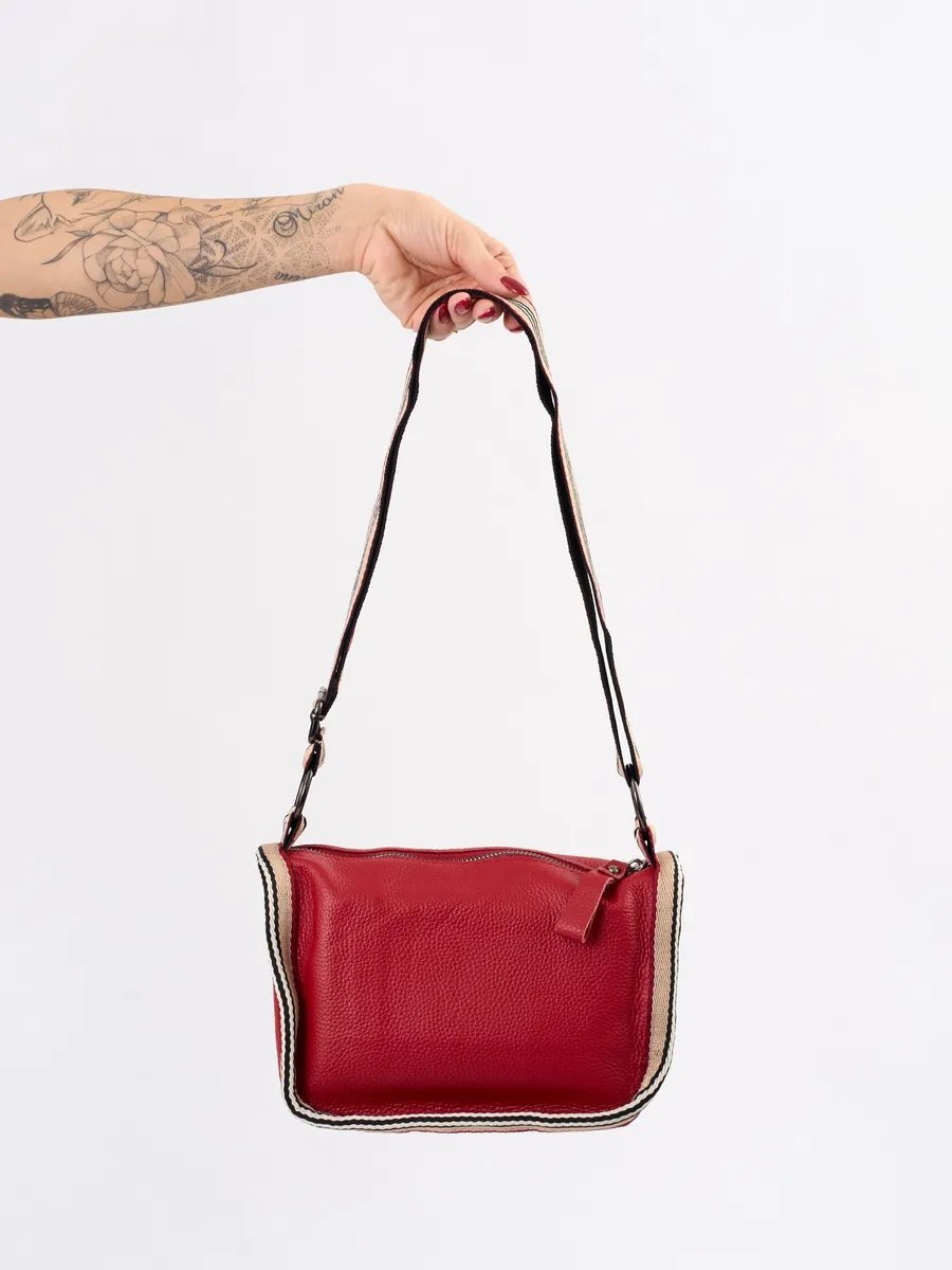 Сумка кросс-боди FashionLucha натуральная кожа красный купить,NaN