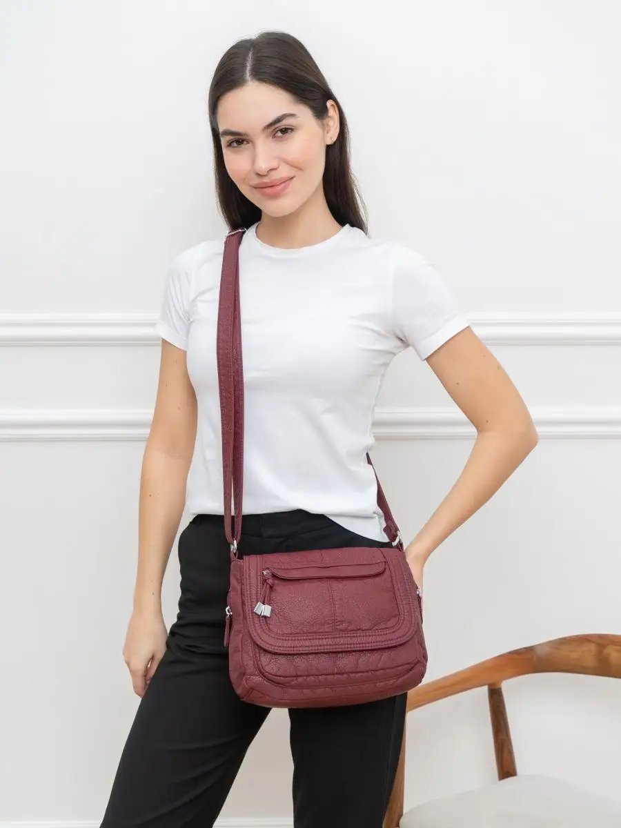 Сумка багет MONBAG экокожа красный купить,NaN