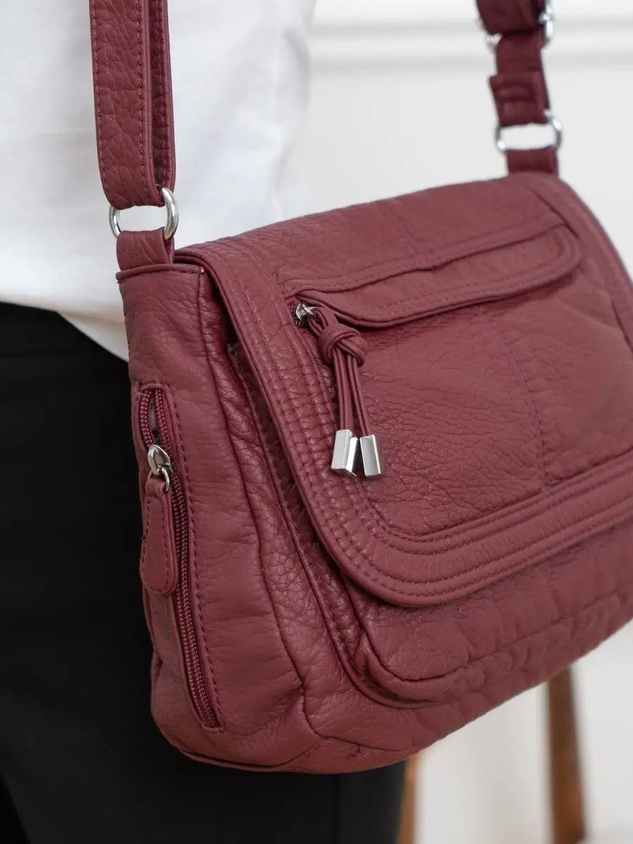 Сумка багет MONBAG экокожа красный купить,NaN