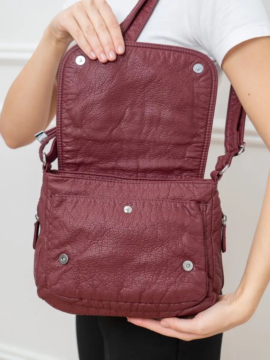 Сумка багет MONBAG экокожа красный купить,NaN