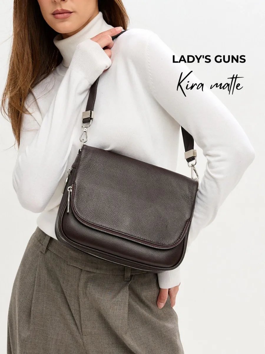 Сумка багет Lady's Guns натуральная кожа коричневый купить,NaN
