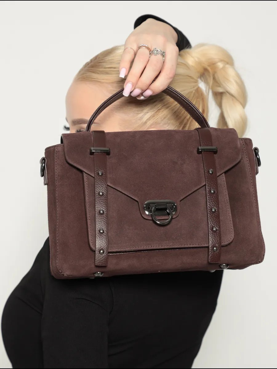 Мини-сумка Pularia Fashion натуральная кожа коричневый купить,NaN