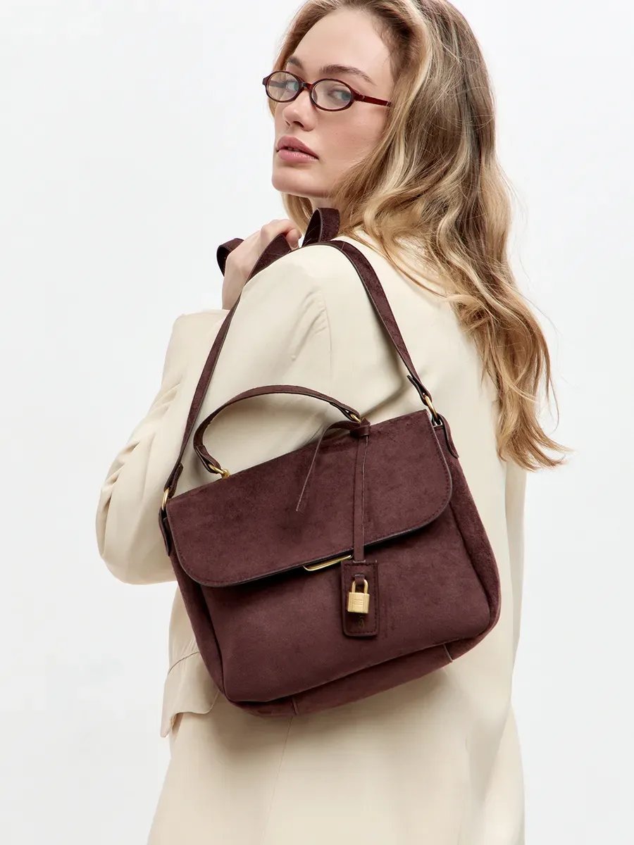 Мини-сумка PIXI BAGS текстиль коричневый купить,NaN