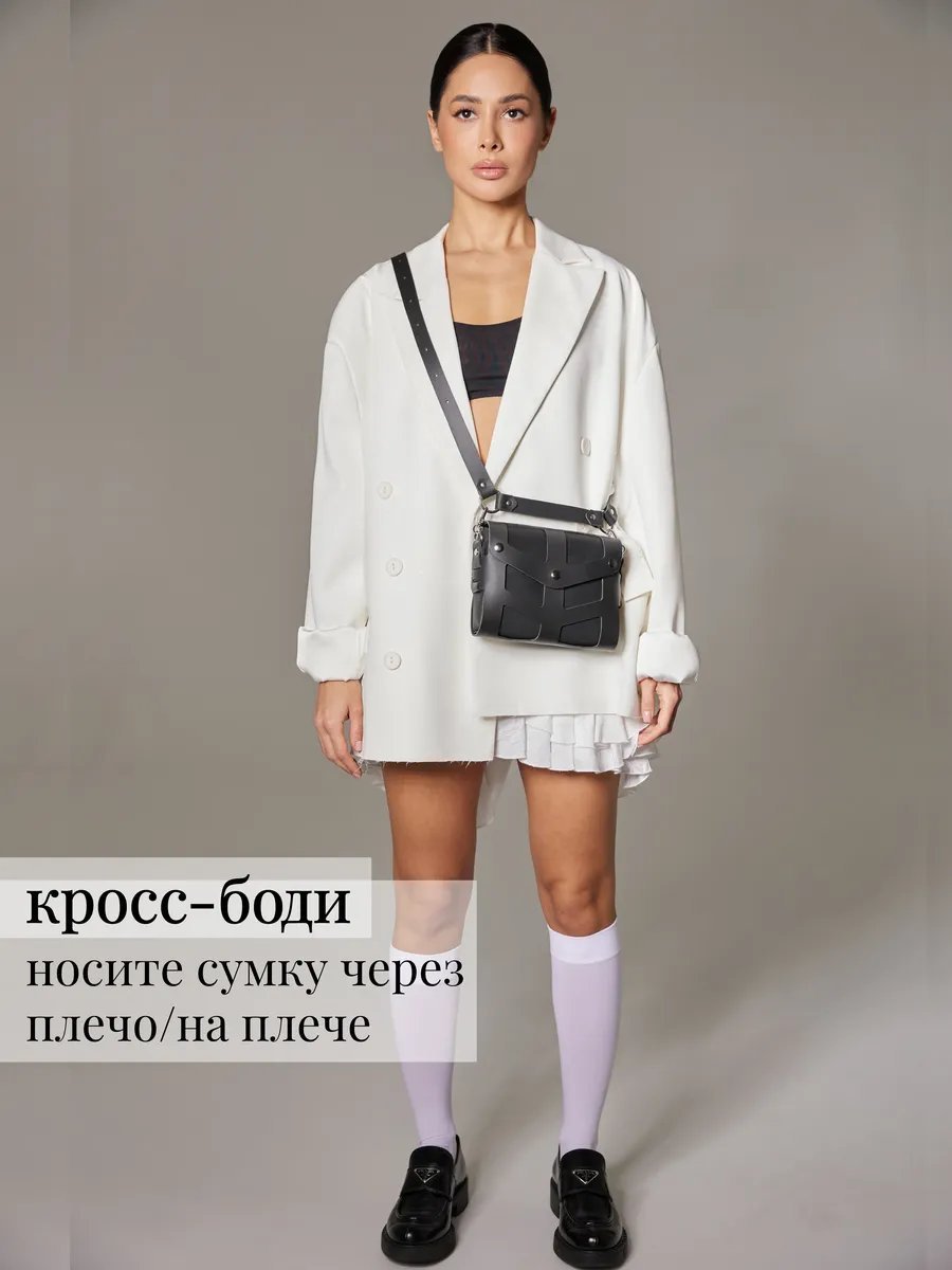 Сумка кросс-боди IamDi натуральная кожа черный купить,NaN