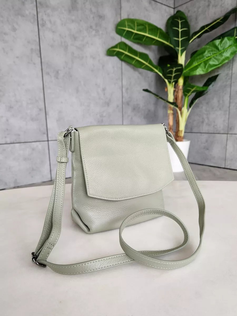 Сумка кросс-боди FEELBAGS натуральная кожа зеленый купить,NaN