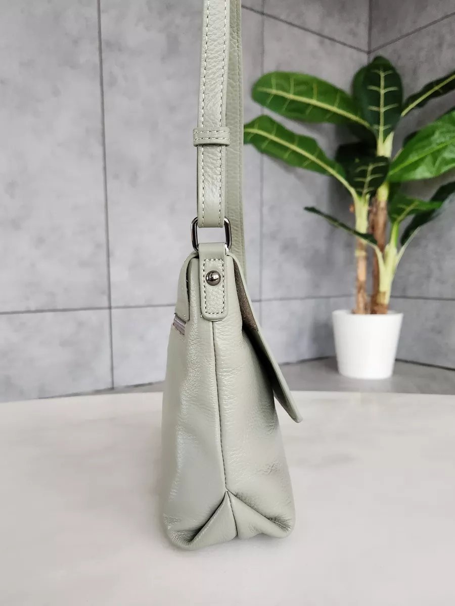 Сумка кросс-боди FEELBAGS натуральная кожа зеленый купить,NaN