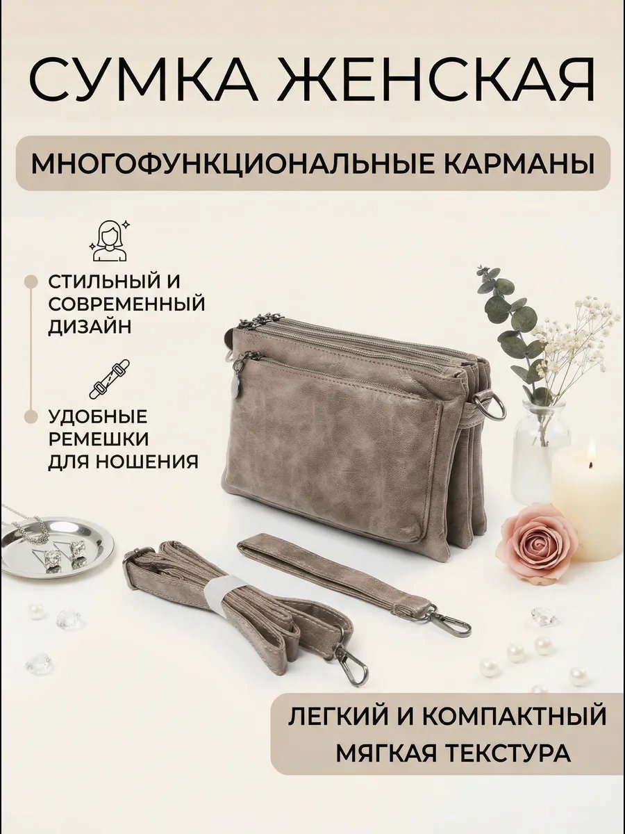 Сумка кросс-боди экокожа коричневый купить,NaN