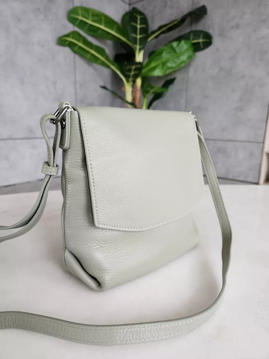 Сумка кросс-боди FEELBAGS натуральная кожа зеленый купить,NaN