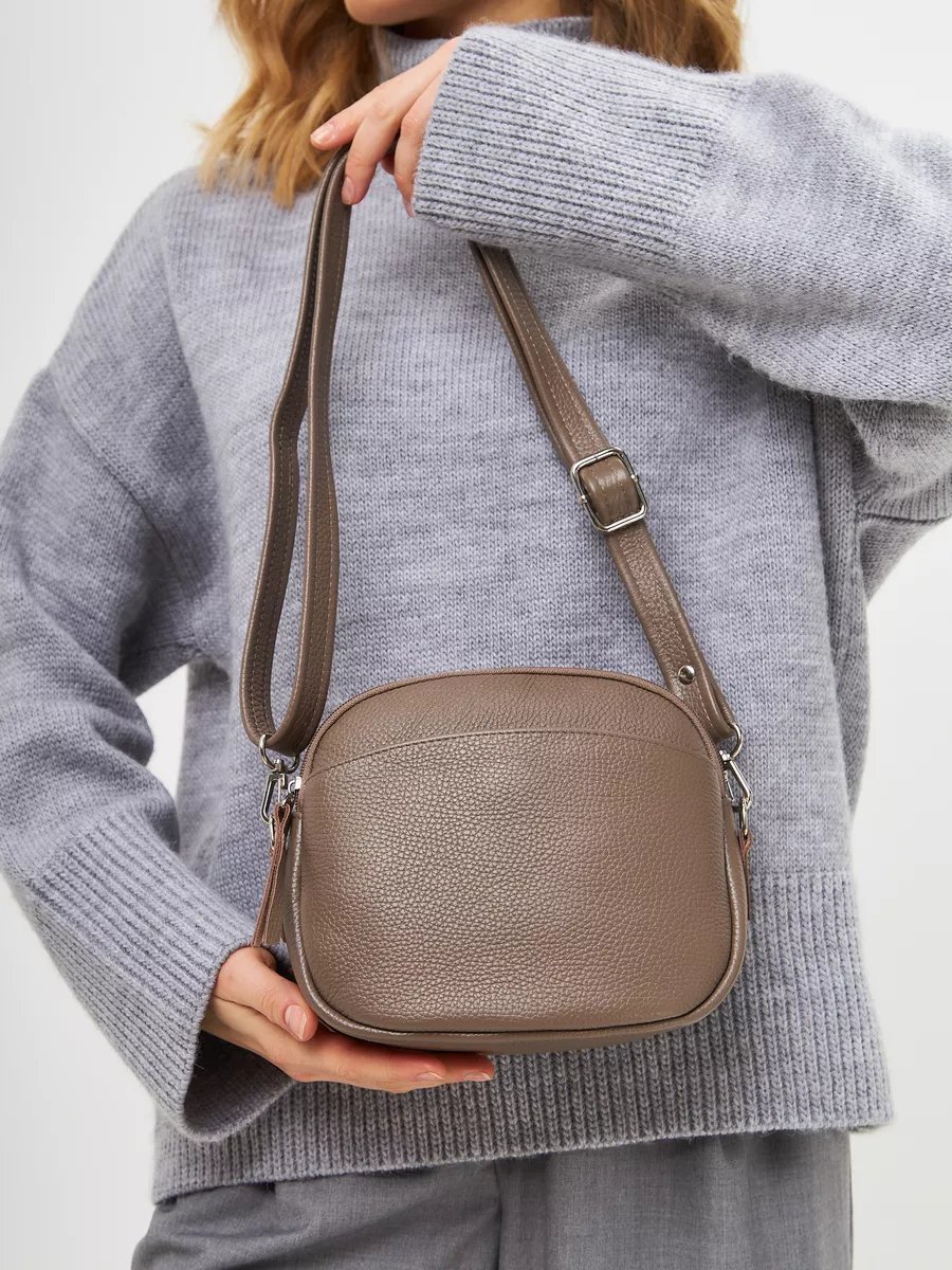 Сумка кросс-боди OMI bags натуральная кожа коричневый купить,NaN