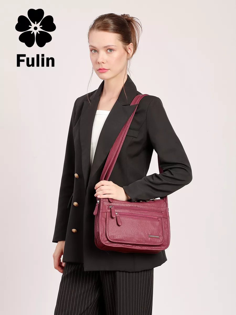 Сумка кросс-боди FULIN экокожа красный купить,NaN