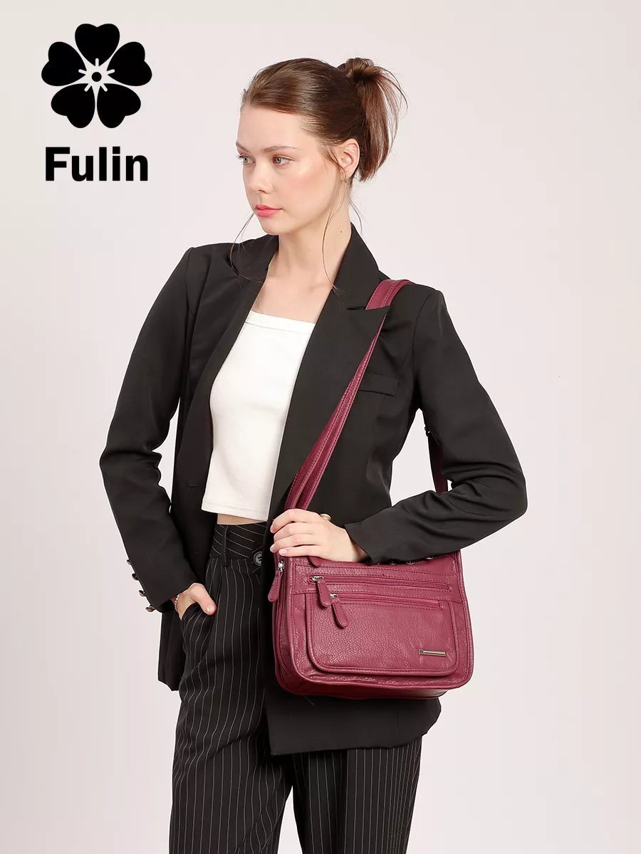 Сумка кросс-боди FULIN экокожа красный купить,NaN
