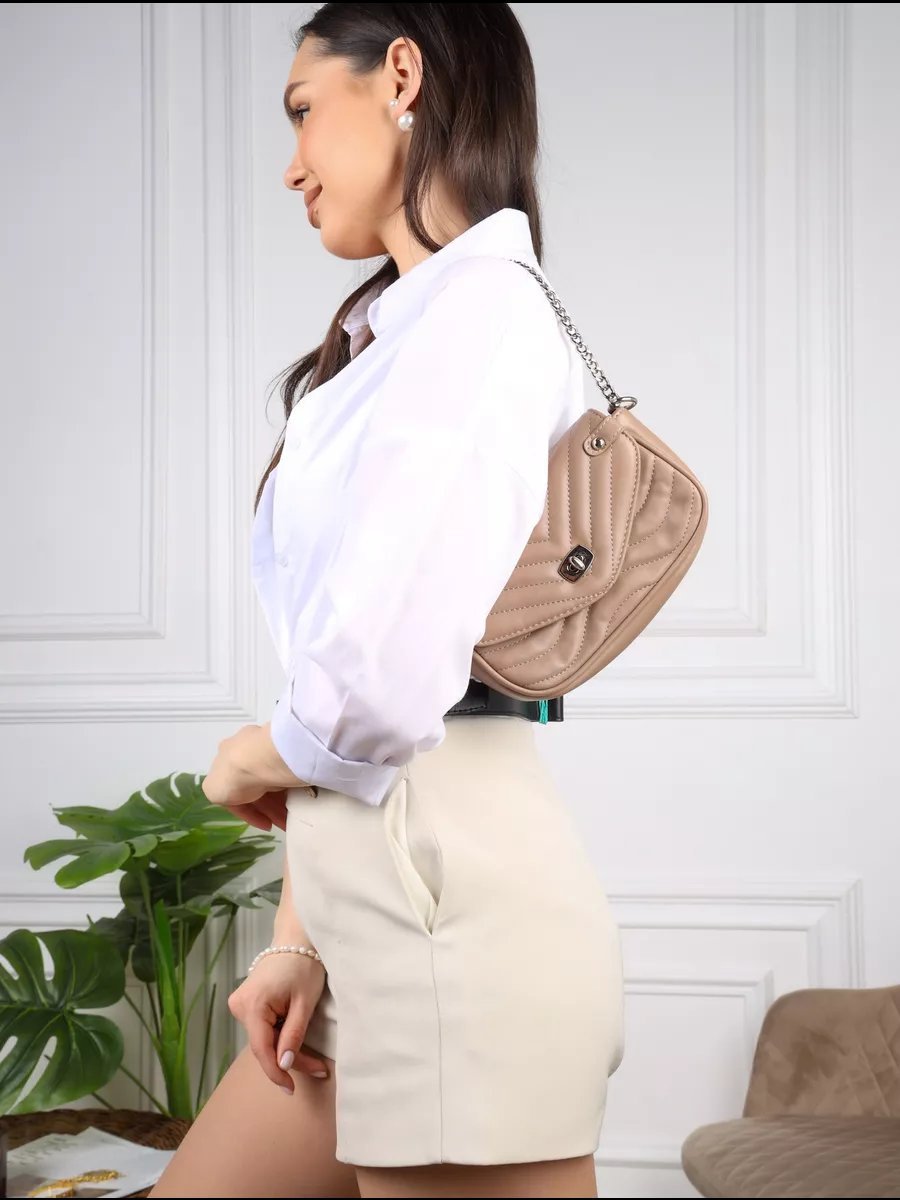 Клатч Hussi экокожа бежевый купить,NaN