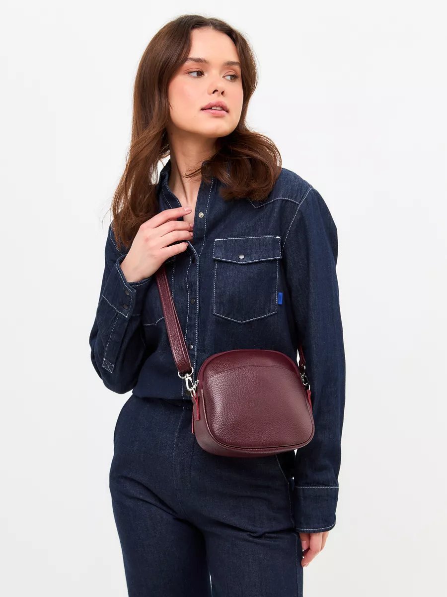 Сумка кросс-боди OMI bags натуральная кожа красный купить,NaN