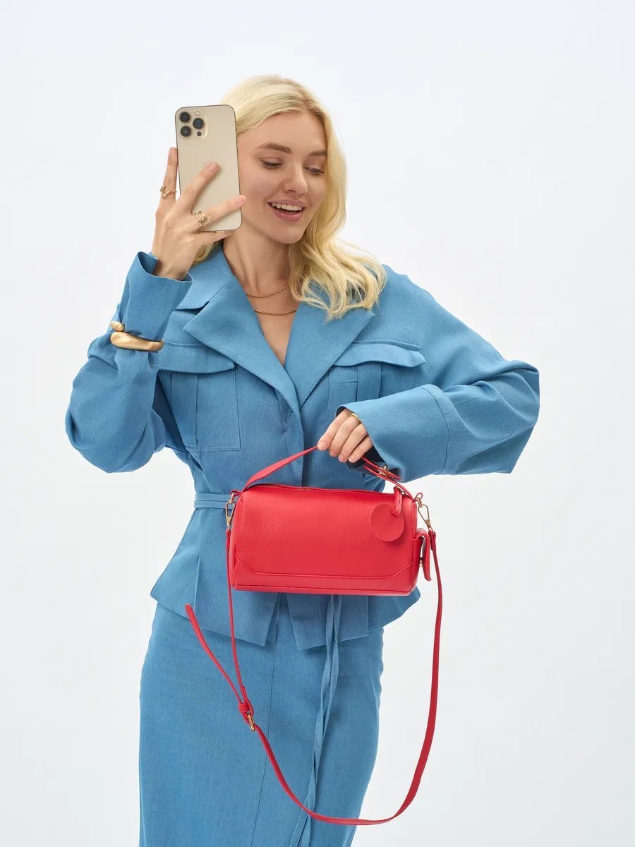 Сумка багет YESMISS экокожа красный купить,NaN