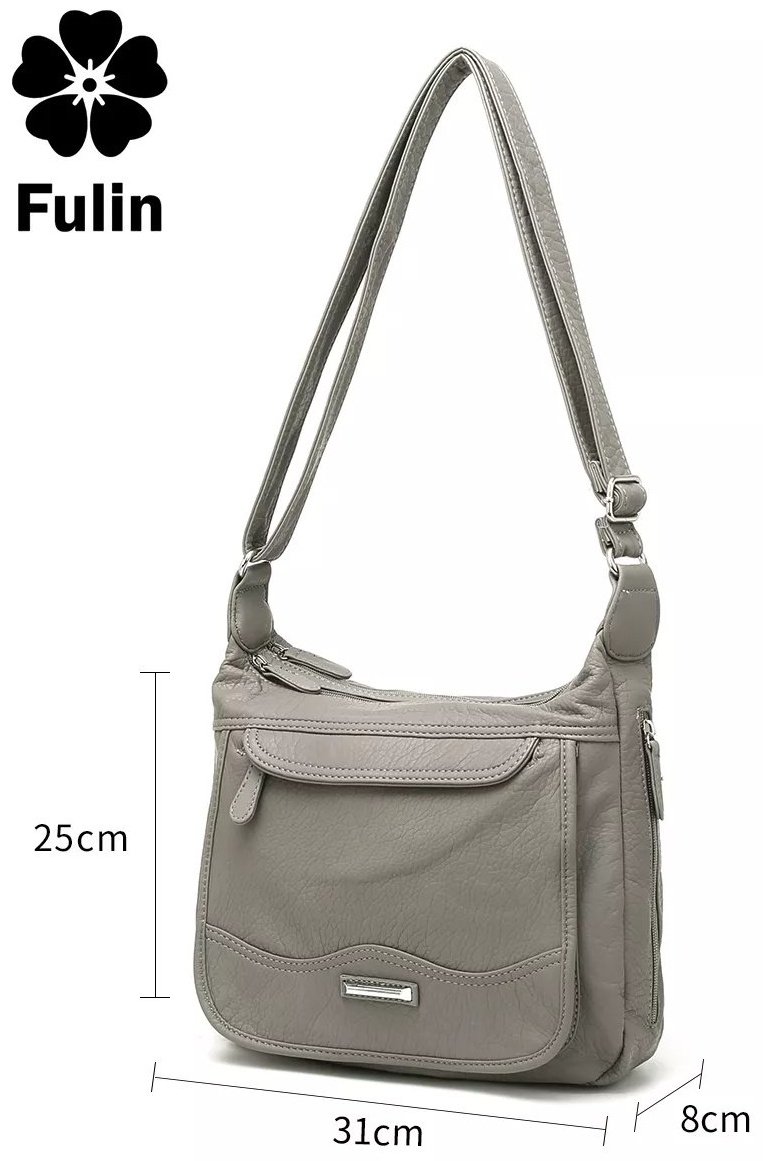 Сумка кросс-боди FULIN экокожа серый купить,NaN