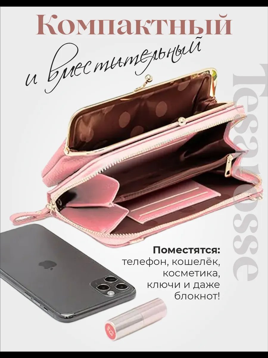Сумка кросс-боди Simple Wallets экокожа розовый купить,NaN