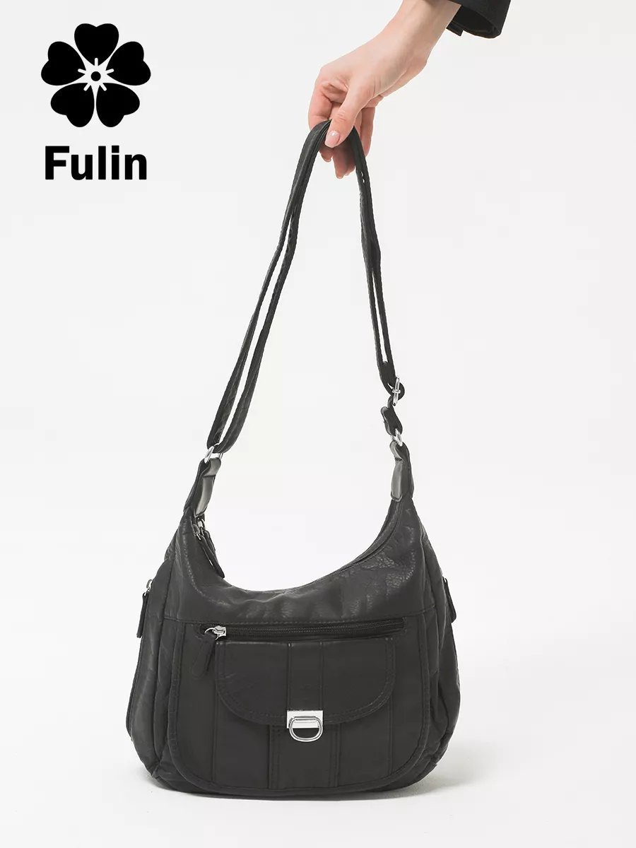 Мини-сумка FULIN экокожа черный купить,NaN