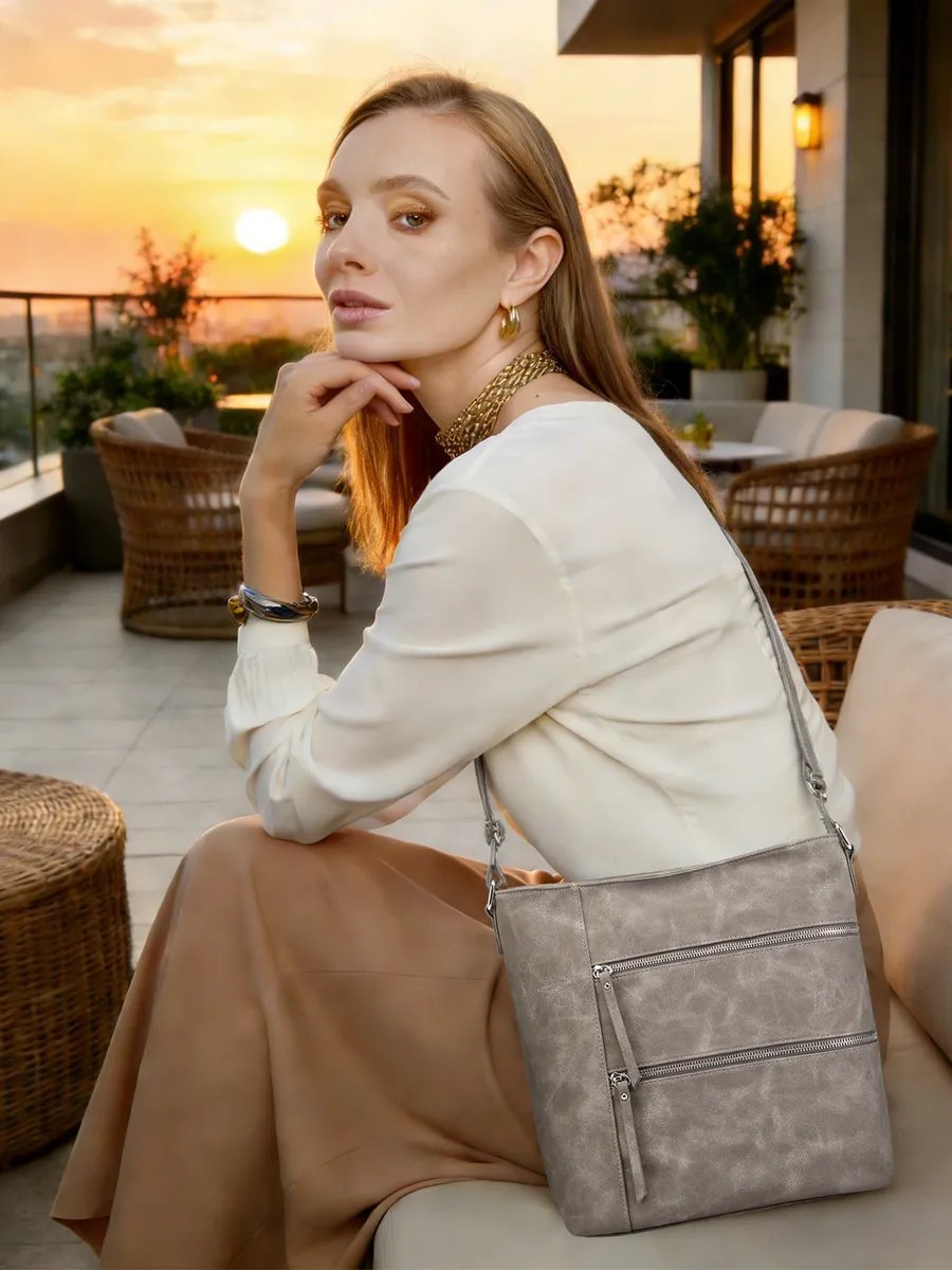Сумка кросс-боди BIANCA RINA нейлон серый купить,NaN
