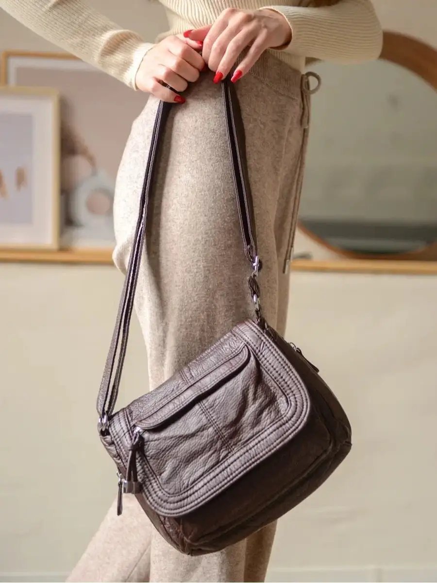 Сумка багет MONBAG экокожа коричневый купить,NaN