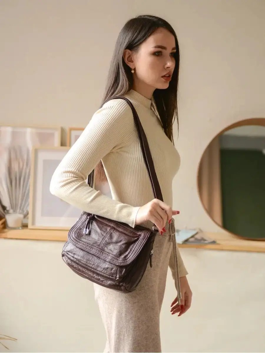 Сумка багет MONBAG экокожа коричневый купить,NaN