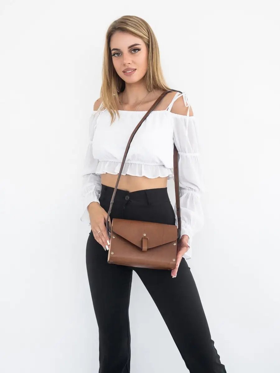 Сумка кросс-боди BECAUSE BAGS натуральная кожа коричневый купить,NaN