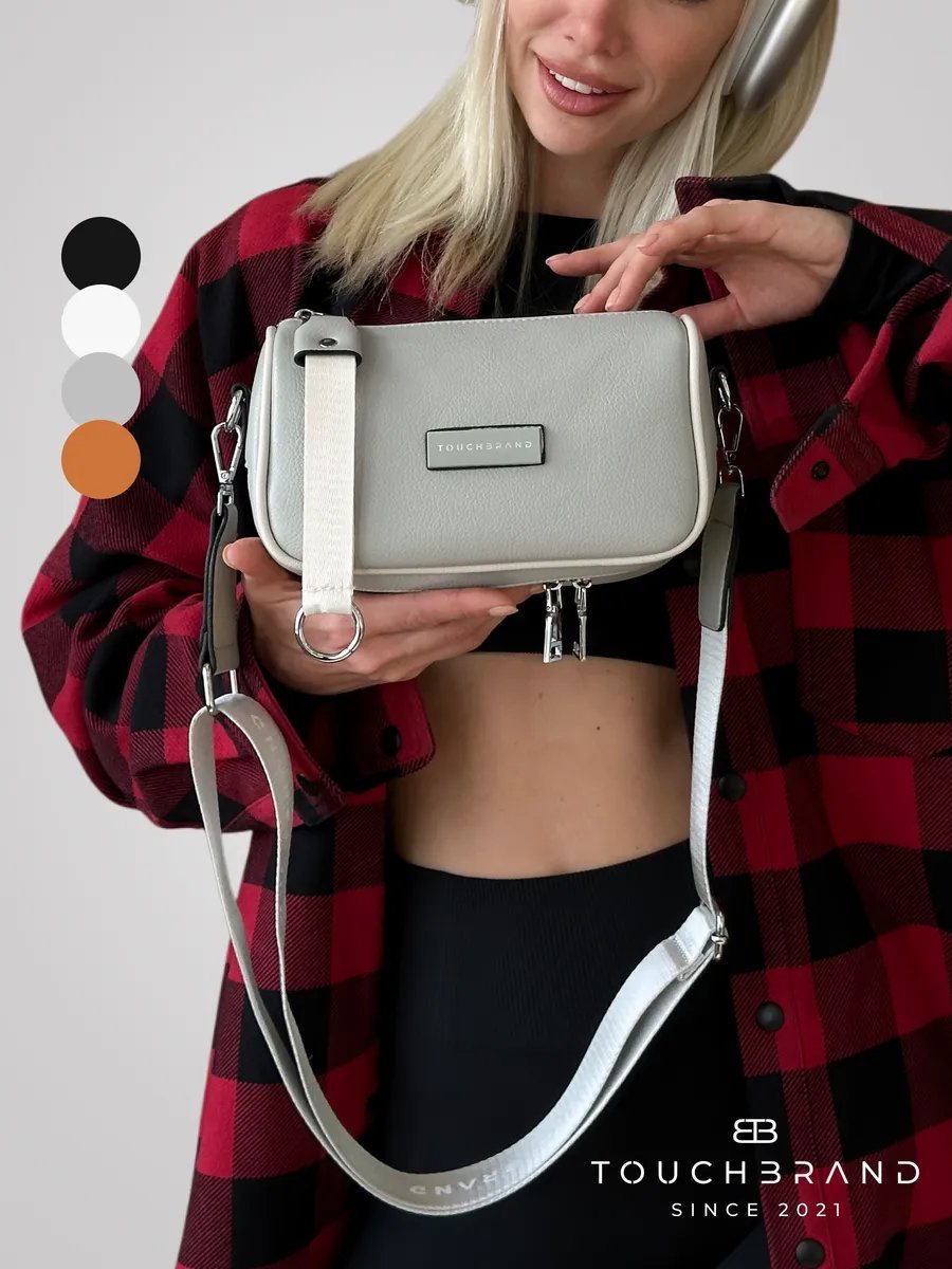Сумка кросс-боди TOUCHBRAND экокожа серый купить,NaN