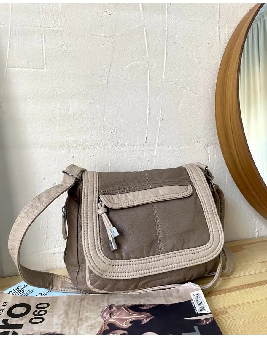 Сумка багет MONBAG экокожа бежевый купить,NaN