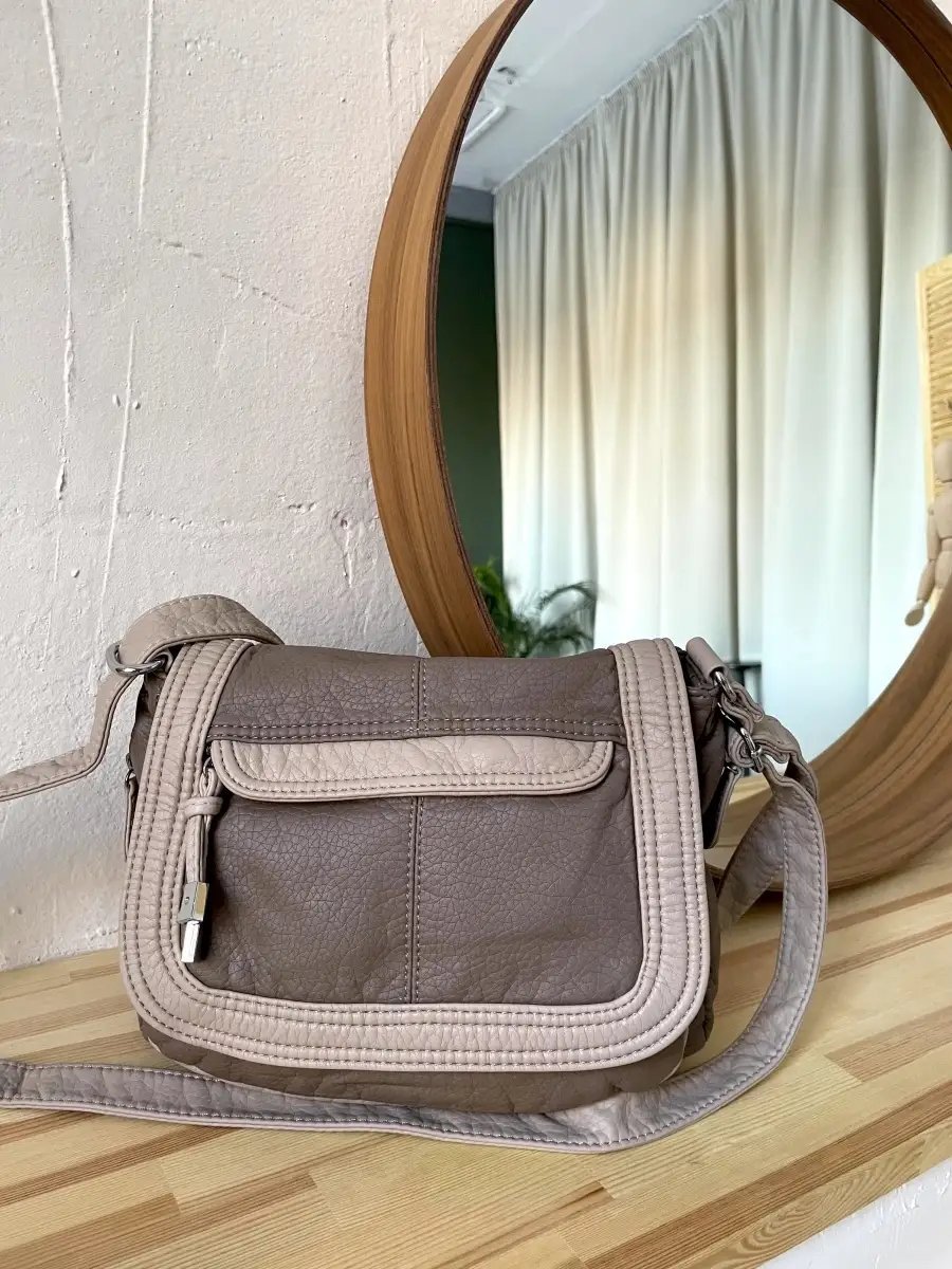 Сумка багет MONBAG экокожа бежевый купить,NaN