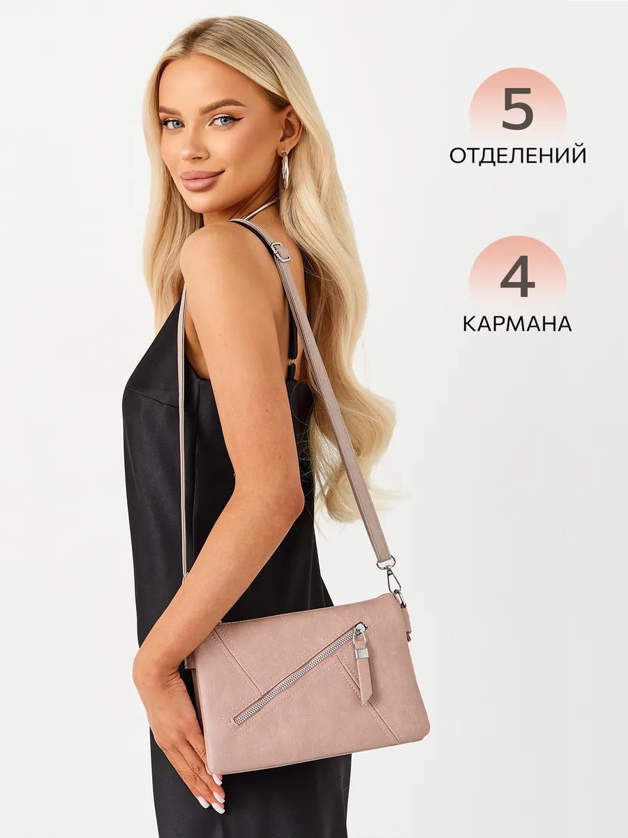 Сумка багет MILLIRISWAY экокожа бежевый купить,NaN