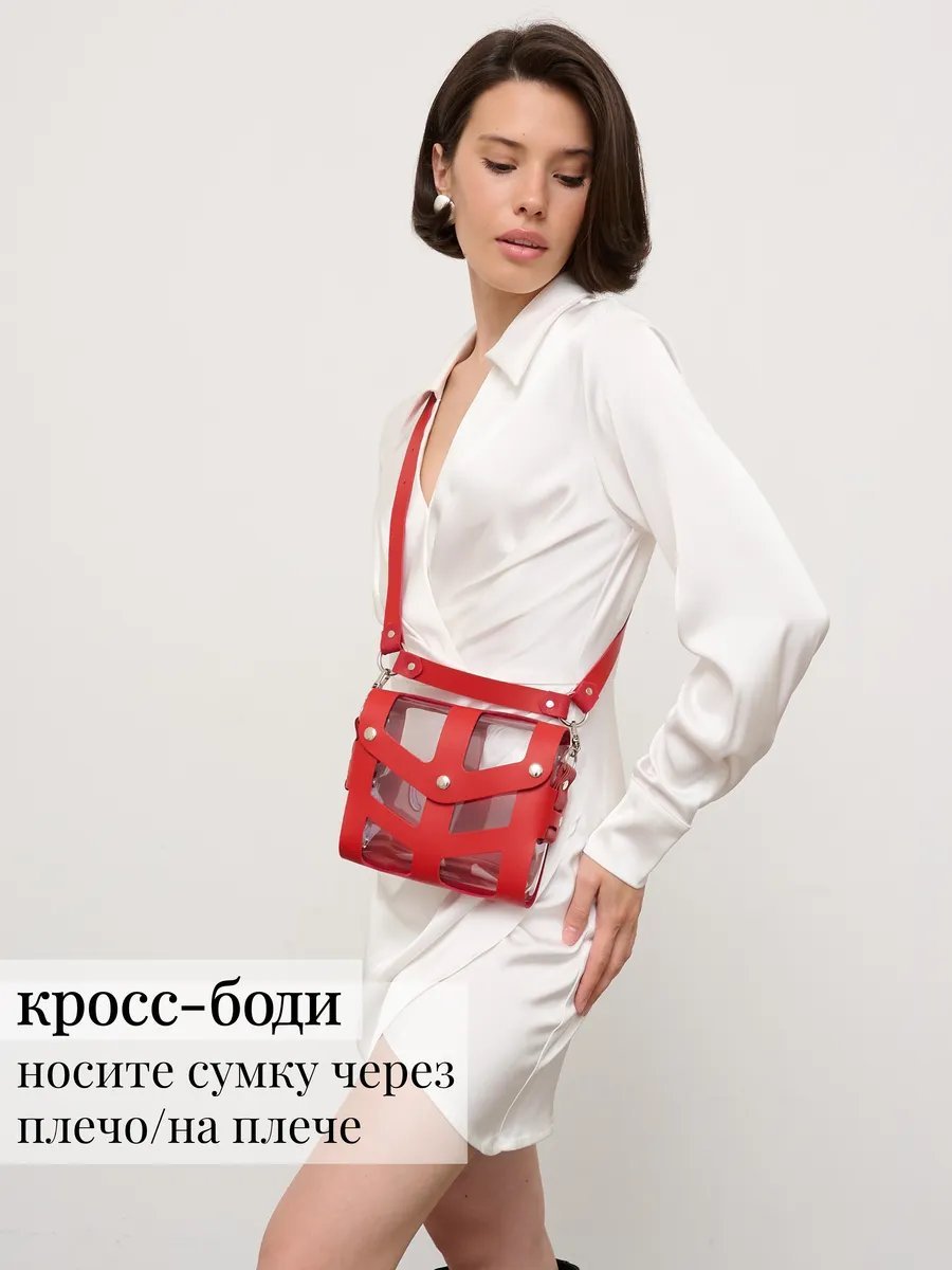 Сумка кросс-боди IamDi натуральная кожа красный купить,NaN