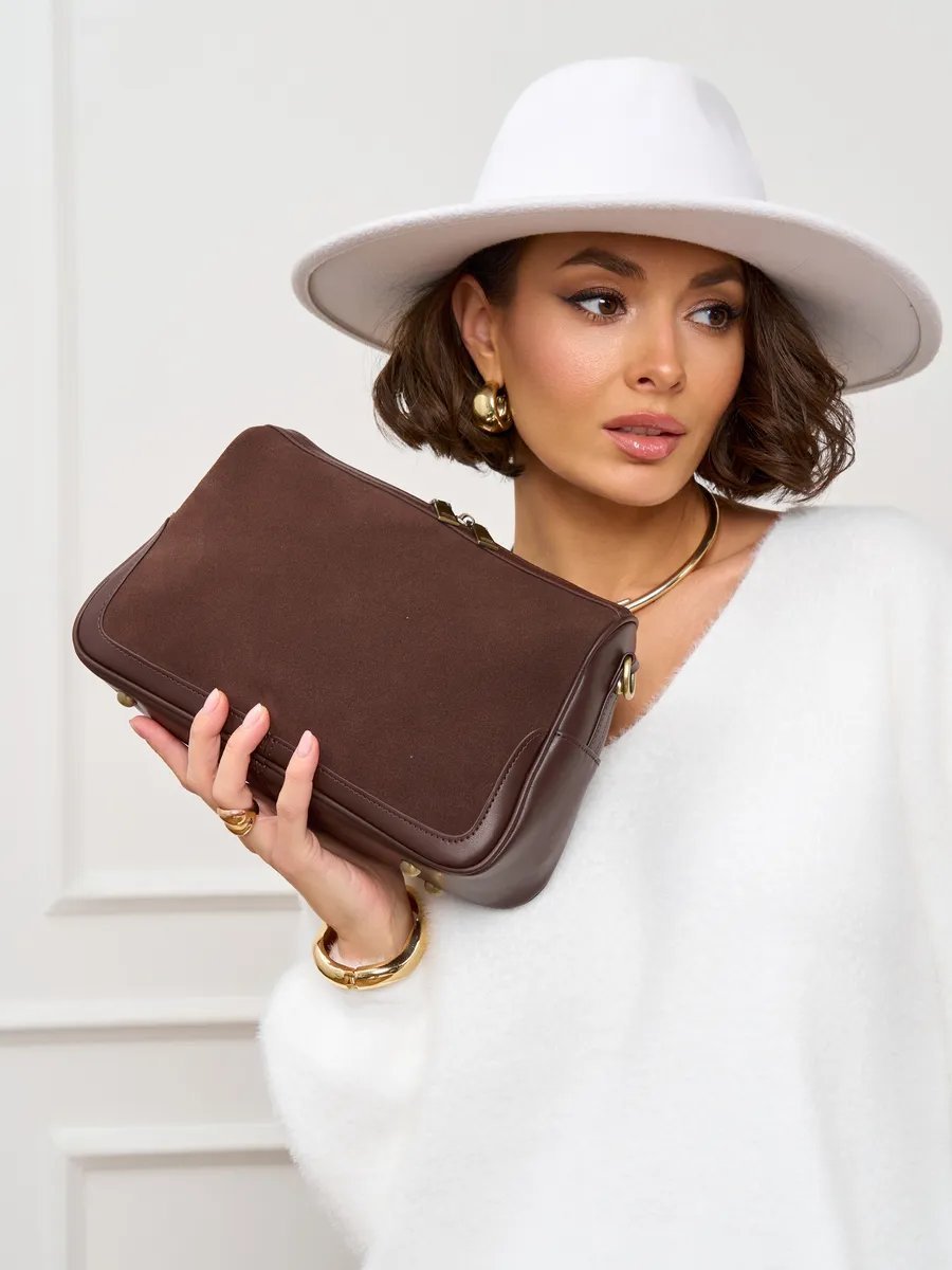 Мини-сумка JewelCase текстиль коричневый купить,NaN