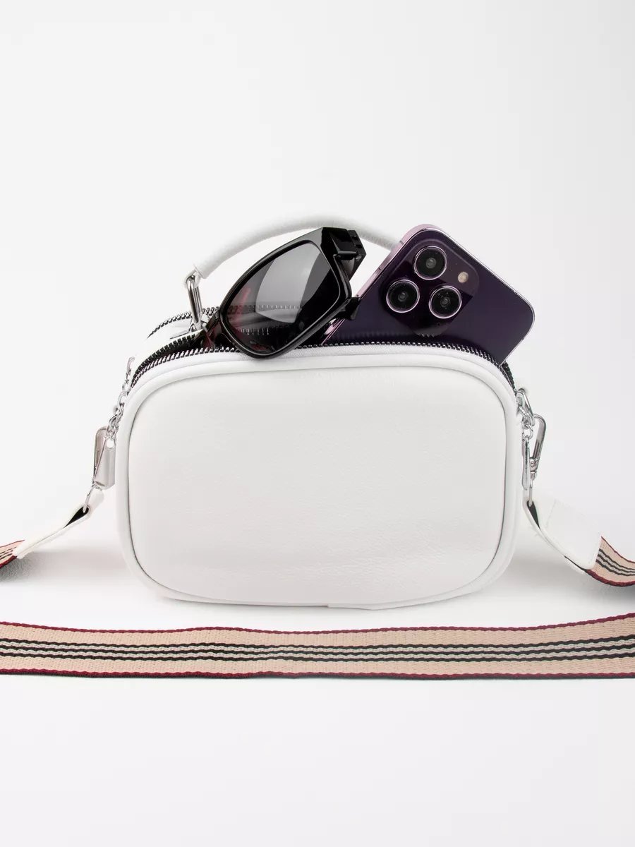 Сумка багет Zalman bags экокожа белый купить,NaN